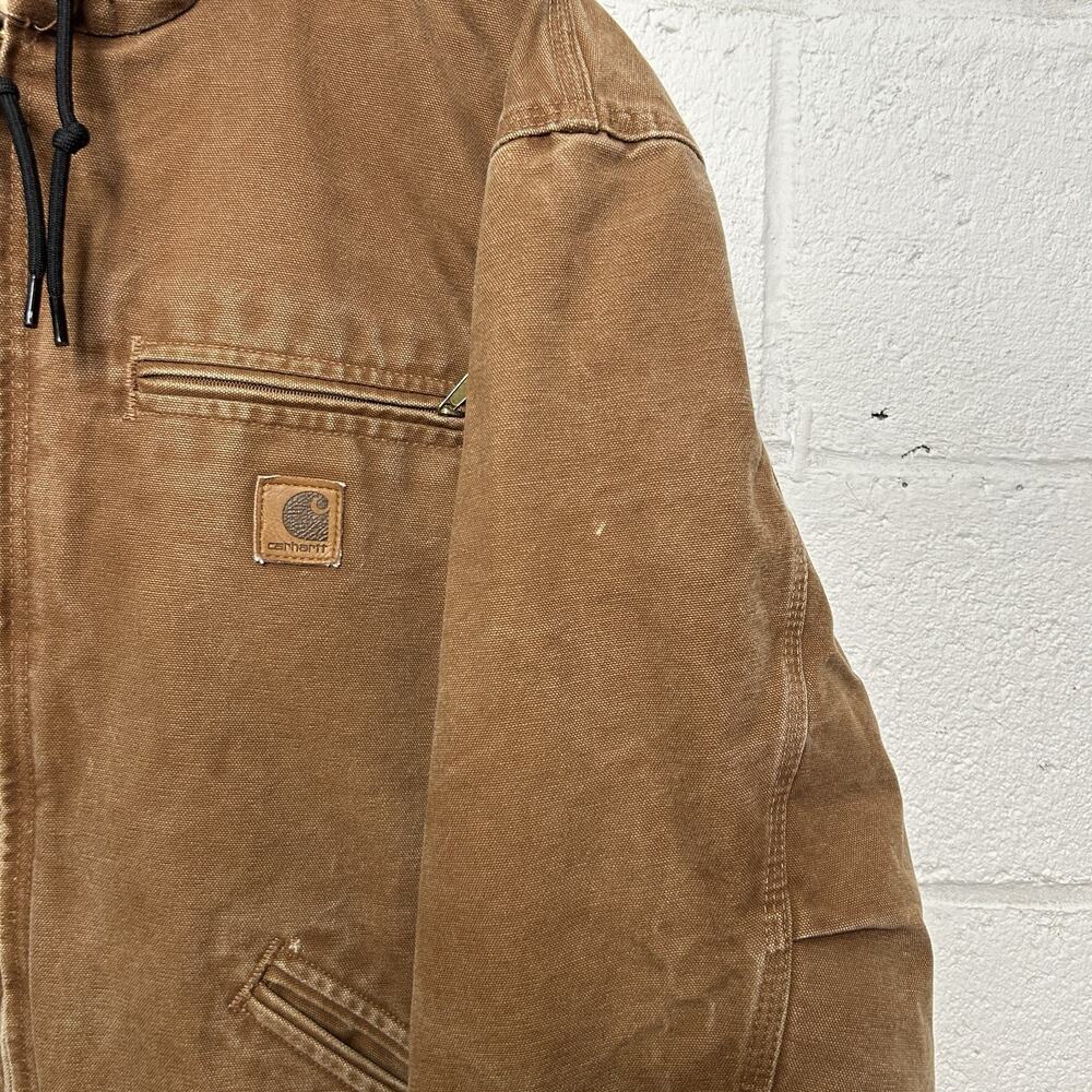 Vintage Carhartt Sherpa-Lined Hooded Detroit Jack… - image 3
